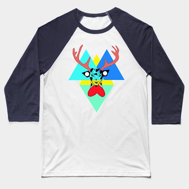 Deer and cow Baseball T-Shirt by Sshirart